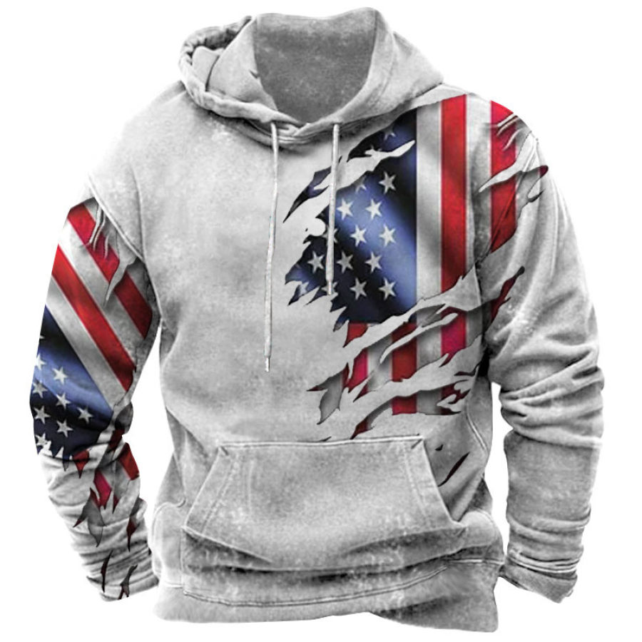 

Men's Vintage American Flag Hoodie