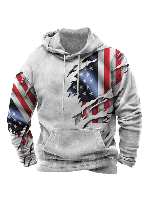 Men's Vintage American Flag Hoodie