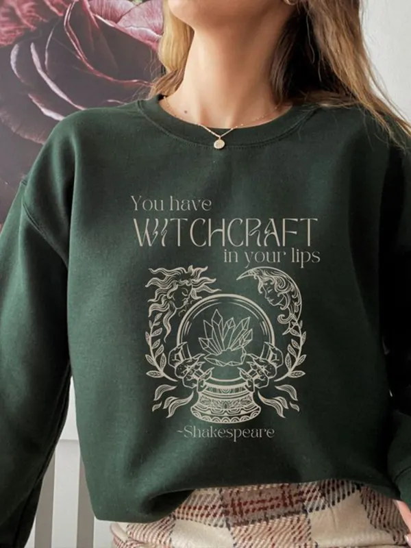 Shakespeares Sweatshirt Witchy Sweatshirt Bookish - Cominbuy.com 