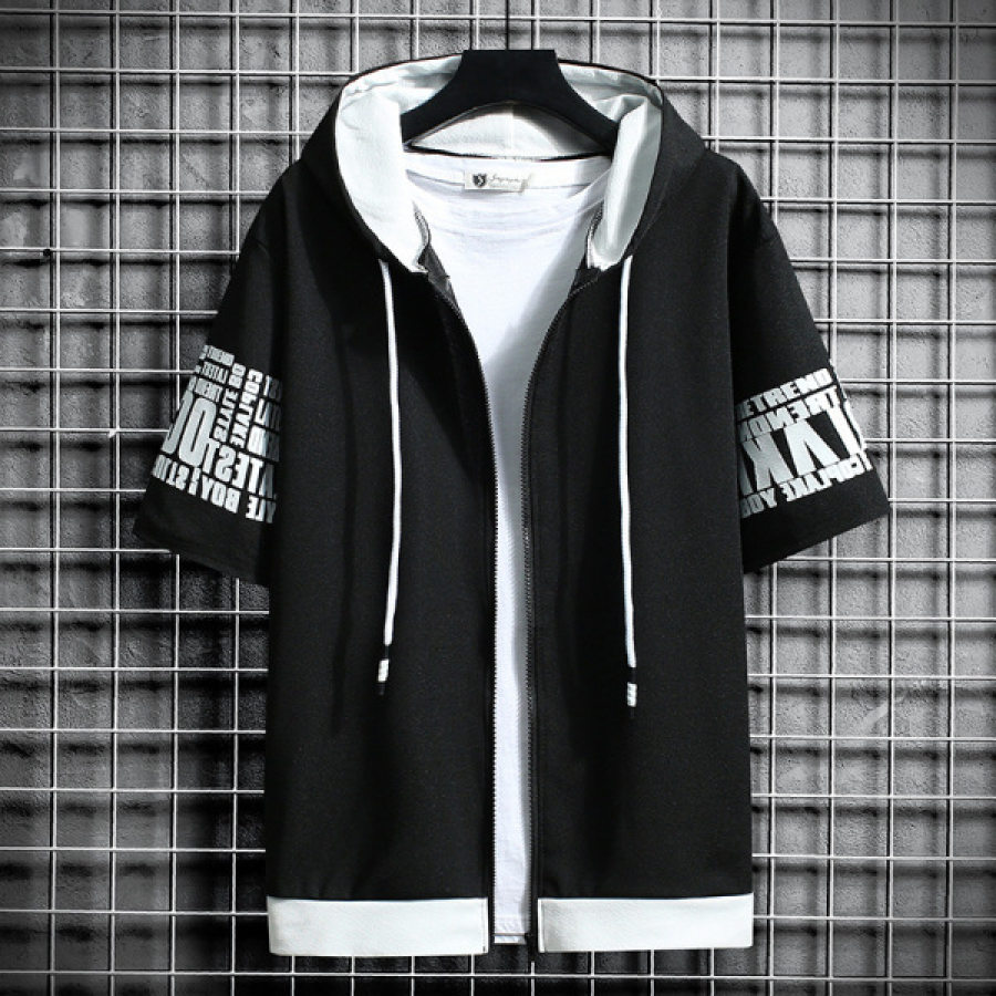 

Mens Summer Skills Tooling Short-sleeved Jacket Top