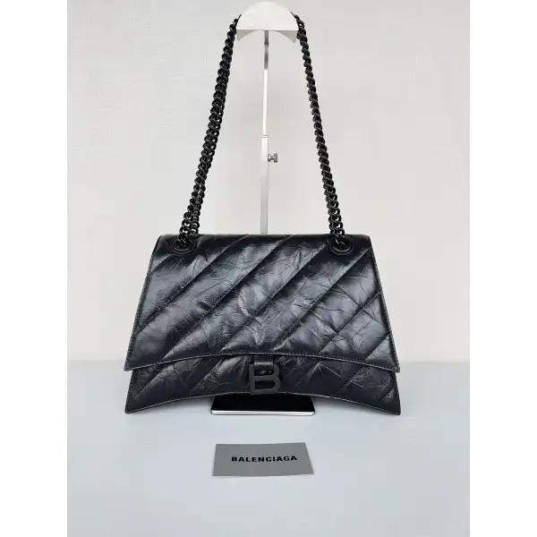 Balenciaga Crush Chain Bag ⛓️ ⏳The Classic Hourglass Silhouette Is Soft Like A Pillow, Kneaded And Unfolded - Godeskplus.com 