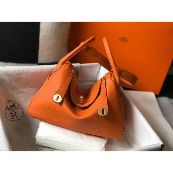 💰3700 Hermès (Stock) 26cm Lindy Calfskin Super Soft And Delicate Quality Bar Da[rose][rose - Godeskplus.com 