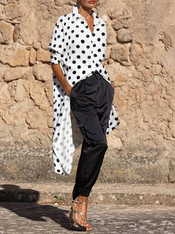 Fashion All-match Polka Dot Blouse - Buildernice.com 