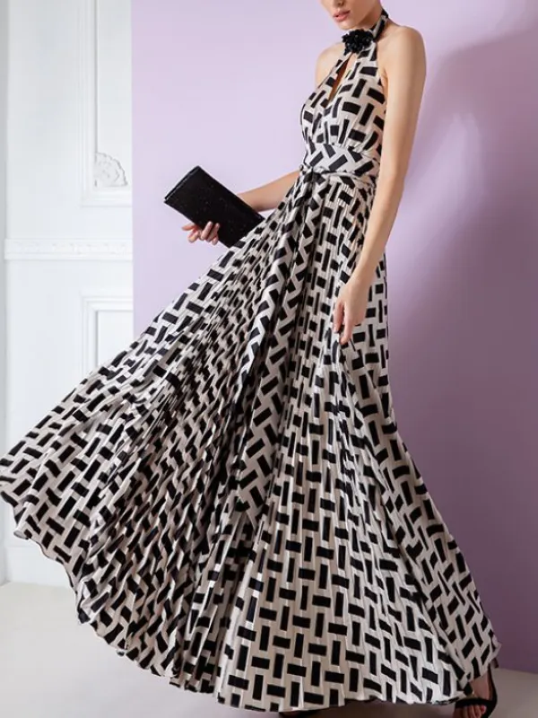 Elegant Geometric Element Print Women's Dress - Buildernice.com 
