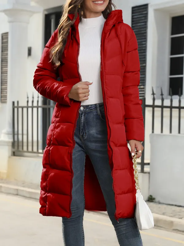 Casual Solid Color Thermal Hooded Coat - Maxizero.chimpone.com 