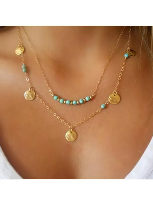 Casual Fashion Layered Pendant Necklace - Maxizero.chimpone.com 