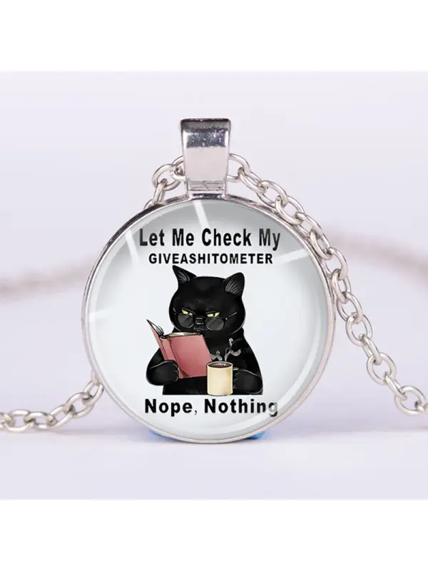 Katze-Glas-Zeitstein-Anhänger-Halskette - Maxizero.chimpone.com 