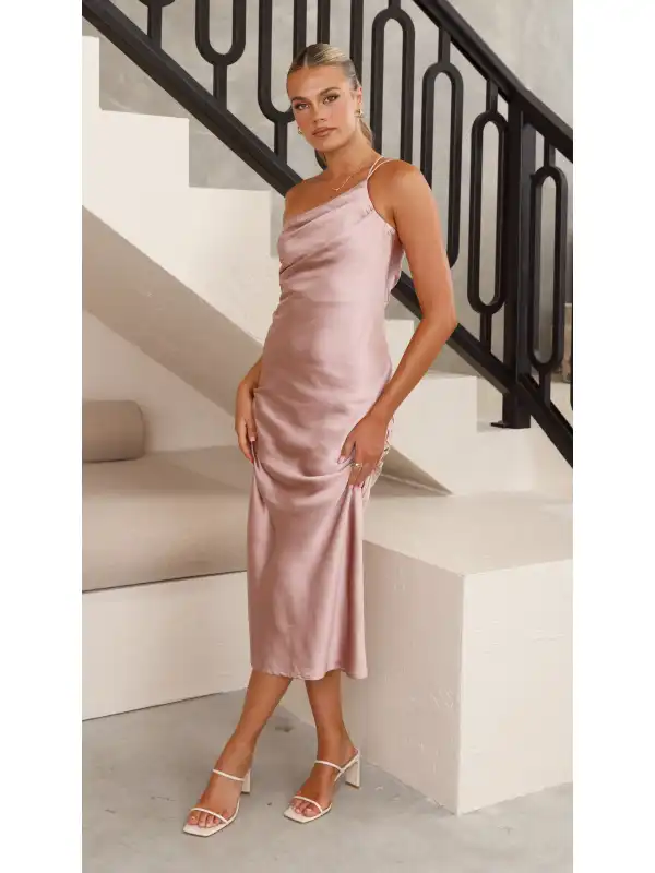 Josephina Midi Dress - Dusty Pink - Godeskplus.com 